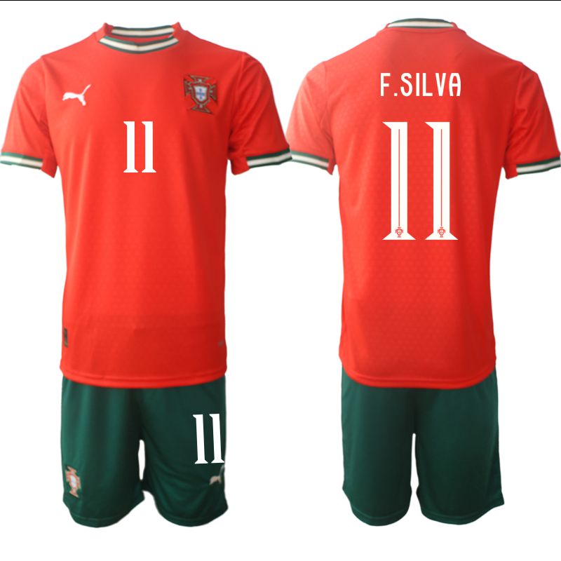 Men 2025-2026 Season Portugal home red 11 Soccer Jersey